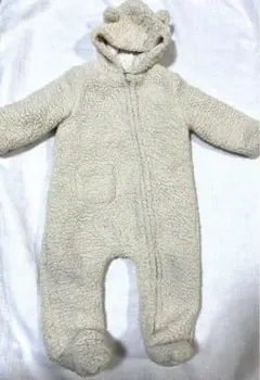 zara 6-9m 74cm ロンパース クマ耳付き もこもこ　　ベビー　ザラ