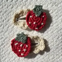 いちご　ヘアピン　ヘアクリップ　2個セット