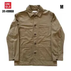 UNIQLO　ユニクロ　ウォッシュジャージー　ワークジャケット　ブラウン　M