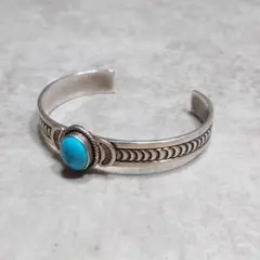 NAVAJO N.NEZ ターコイズバングル アップリケ SILVER925