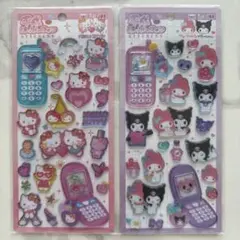 平成はっぴーフォンステッカーズ　ハローキティ　マイメロクロミ