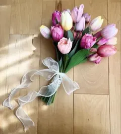 造花　ウェディングブーケ　ブートニア　チューリップ