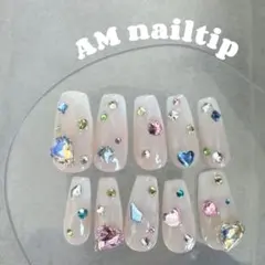 ｛バレリーナ〕宝石ネイル ベイビーブーマー ビジュー ネイルチップ