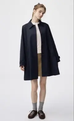 GU バルマカーンAラインハーフコート ネイビー