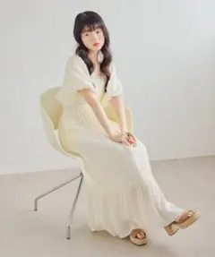 Heather バックシャンカシュクールワンピース M