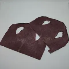 エイ革 吟すりワインレッド 端切れ2枚セットスティングレイ　M228