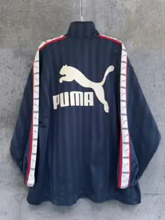 【PUMA】 ジャージ トラックジャケット ビッグロゴ メンズL相当 ネイビー