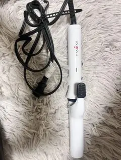 ホワイトカールヘアアイロン 温度調整スイッチ付き