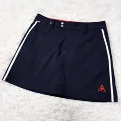 【ルコックスポルティフ】✨ゴルフ キュロットスカート ネイビー 9号　オレンジのサムネイル