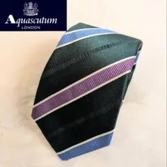 Aquascutum アクアスキュータム ネクタイ ストライプ 生地英国 日本製