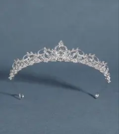 ウェディング ティアラ シルバー クリスタル調 ブライダル ヘアアクセサリー