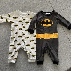 H&Mバットマン柄ロンパース2点セット 4-6m