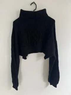 INGNI ダークグレー ケーブル編み タートルネックセーター