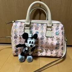 ミニーマウスチャーム付きハンドバッグ