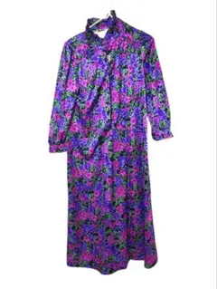 花柄　ビンテージ　ロングワンピース