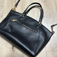 【美品】COACH ブラックレザー ショルダーバッグ