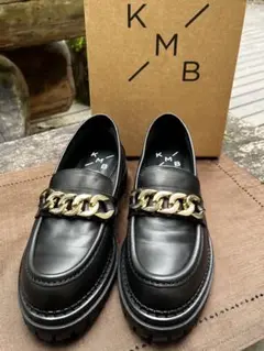 美品★KMB ブラック チェーンローファー　厚底ローファー　タンクソール