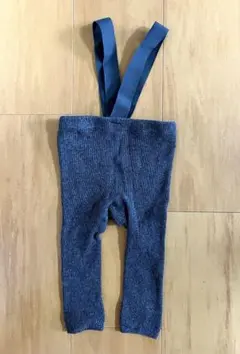 サスペンダー付き　サスペンダーレギンス　チャコールグレー　ニットパンツ　70