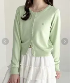 Heather モチーフコンパクトカーディガン　ミント