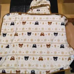 非売品　未使用　ミキハウス　ノベルティ　フード付きブランケット