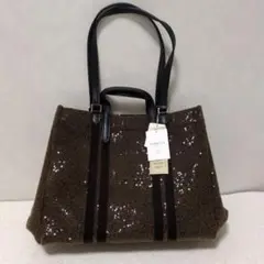 新品タグ付き・トレジャートプカピスパンコールトートバッグブラウン(定価約2万)