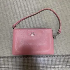 COACH ピンク レザーポーチ