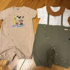 【美品】ロンパース2点セット☆バースデイ　ミッキー　futafuta 70