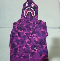 A BATHING APE シャークパーカー L パープルカモ 美品 正規品