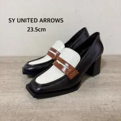 美品 SY UNITED ARROWS ヒールローファーパンプス ブラウンのサムネイル