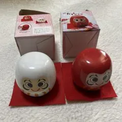 新品未使用 貯金箱 紅白 2個セット 演技 だるま貯金箱 まとめ売り