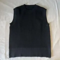 【無印良品】ニットベスト/ 黒/XXS-XS