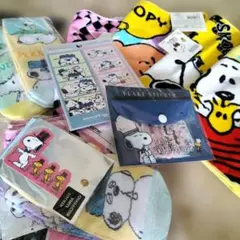 スヌーピーステッカー　オラフ靴下　ループ付きハンドタオル　在庫処分!!　14点