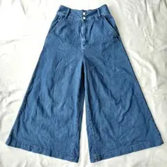 GLOBAL WORK　グローバルワーク　デニムパンツ　ワイド　ガウチョ　Ｓのサムネイル