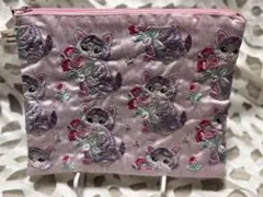 インド刺繍リボン　ポーチ　猫　handmadeのサムネイル