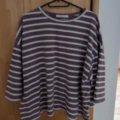 le colisワイド 五分袖ストライプTシャツ