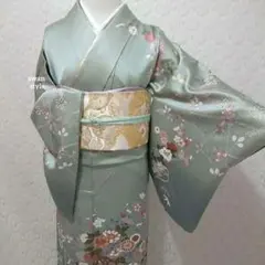 【絶妙色彩】ヴィンテージ◆ 振袖7点セット ◆フルセット帯小物付正絹Em35 絶妙色彩】ヴィンテージ◇ 振袖7点セット ◇フルセット帯小物付正絹Em35