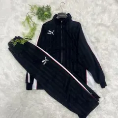 PUMA プーマ ジャージ セットアップ ロゴテープ サイドライン ロゴ刺繍