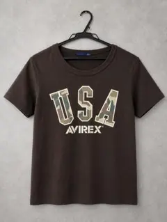 AVIREX アヴィレックス USA ロゴ Tシャツ ダークブラウン 半袖のサムネイル