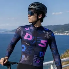 新品❣️ DIFOS サイクルジャージ 自転車 長袖 ブラック ブルー XLのサムネイル