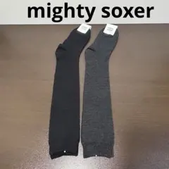 mightysoxer ハイソックス 黒とグレー 2足セット 22-24cm
