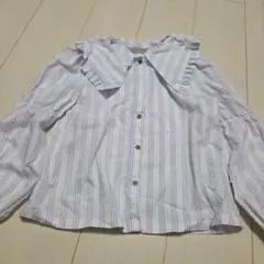 H＆M ストライプ 長袖シャツ フリル襟 120