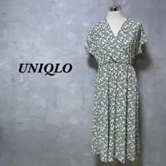 ユニクロ Joy of Printクレープジャージーワンピース 花 L 3918
