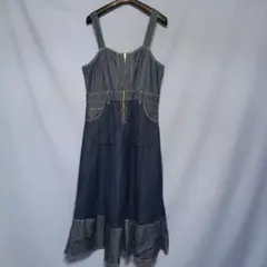 デニムキャミソールロングワンピース