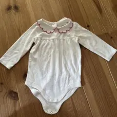 GYMBOREE 長袖ロンパース ホワイト ピンク襟