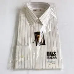 未使用 DAKS ダックス メンズワイシャツ ドレスシャツ ホワイト ストライプ