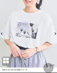 モノトーンフォトプリントTシャツ　coen