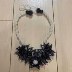 美品　ビーズ　ネックレス　チョーカー　ハンドメイド