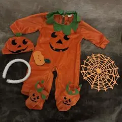 送料込み　ベビーかぼちゃコスチューム 80cm 男女兼用 ハロウィン衣装セット