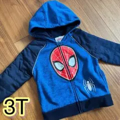 【美品】スパイダーマン 裏ボア パーカー 3T 長袖 100 マーベル