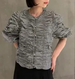 Verybrain ギンガムアシンメトリー パフTシャツ - メルカリ